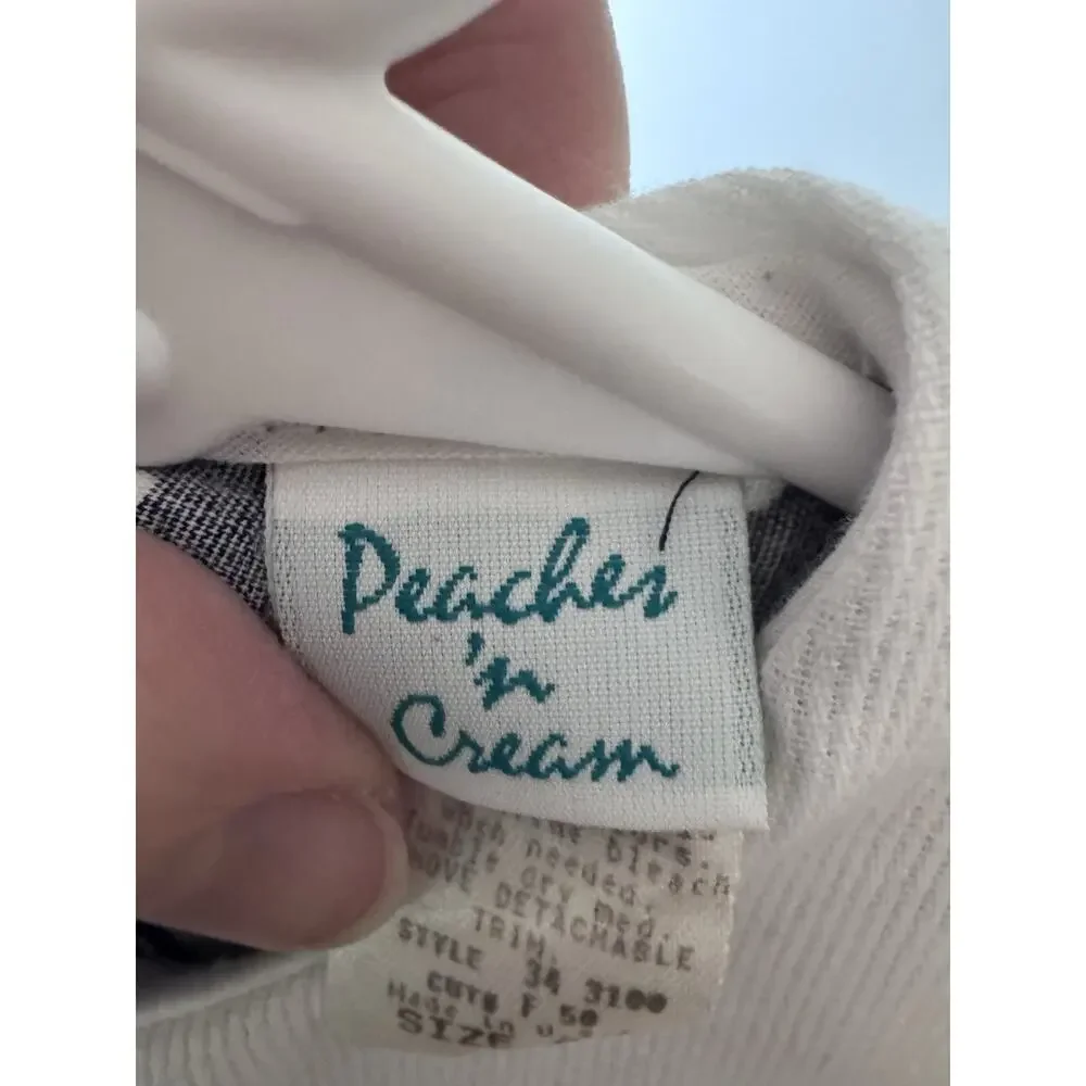 Peaches And Cream Vintage Back To School Dress Navy Polka Dot Sz 6 USA Made